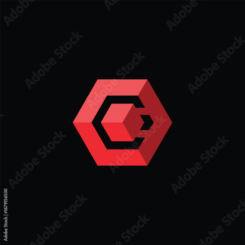 Initial Letter C Hexagon Logo Design Vector Template