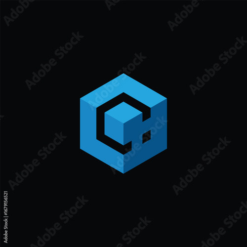Initial Letter C Hexagon Cube Logo Design Vector Template
