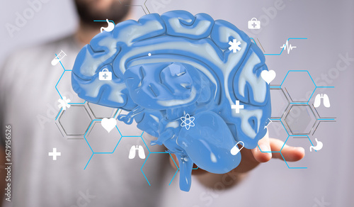 3D brain model with medical...