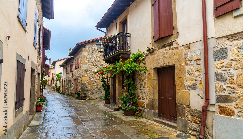 Fototapeta premium Narrow alleyway in a historic European village