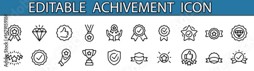Vector illustration of a set of achivement icon