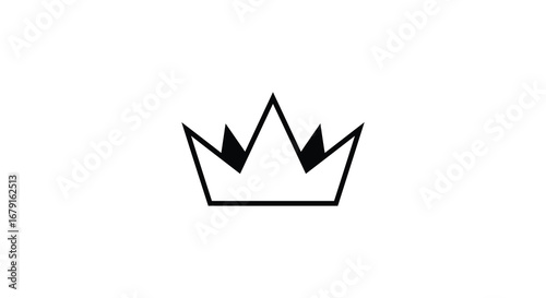 A simple black line drawing of a crown on a white background