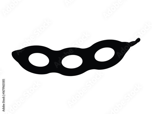 Black soybean pod illustration white