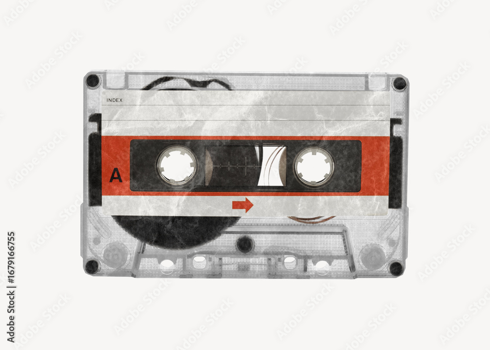 Naklejka premium Cassette tape, paper craft element