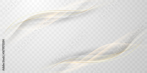 White background design with luxury golden effect elements isolated on the background. Vector illustration.