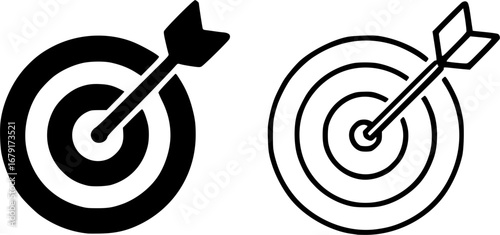 Target flat icon with black and white color