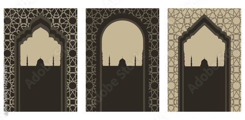 
Mawlid al-Nabi, Prophet Muhammad's Birthday banner, poster and greeting card with the Green Dome of the Prophet's Mosque, Arabic calligraphy text means Prophet Muhammad's Birthday - peace be upon him