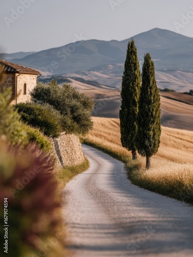 Rustic Italian still life with lemons, fruits and Mediterranean textures. Wooden tables, stone walls and authentic Italian kitchen atmosphere.