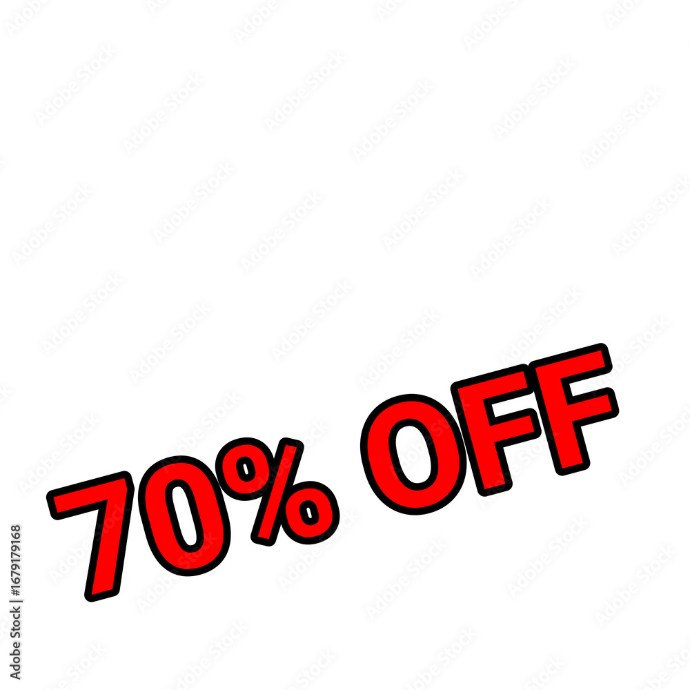 Fototapeta premium 70%オフを強調する赤文字セールデザイン