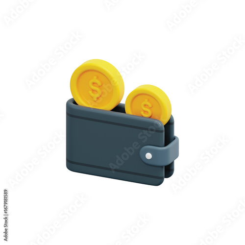 Digital currency wallet holding golden coins symbolizing financial growth and wealth vector