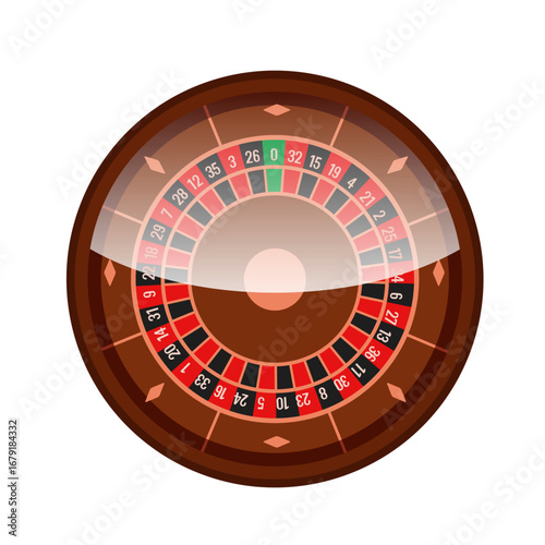 Roulette wheel. Vector 3d icon isolated on white background.