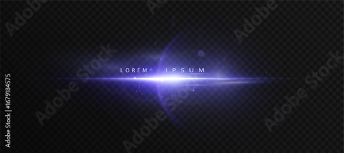 Blue cosmic glow with horizon flare and shining particles on dark background, perfect for sci-fi artworks, galaxy effects, futuristic design and cosmic space projects.