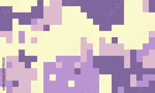 Abstract pixel art background. Soft pastel purple and beige tones create a calming, digital mosaic. Ideal for website banners, app interfaces, or presentations needing a modern, minimalist aesthetic.