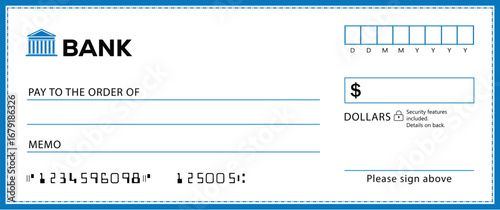 Presentation Check Template Giant Large Donor Check for Business. Vector