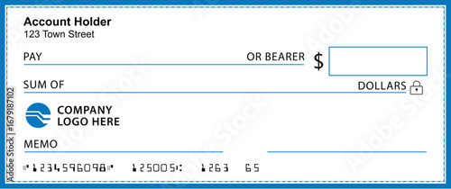 Presentation Check Template Giant Large Donor Check for Business. Vector