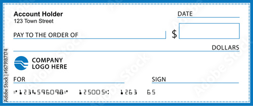 Presentation Check Template Giant Large Donor Check for Business. Vector