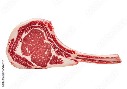 raw beef tomahawk steak isolated on transparent