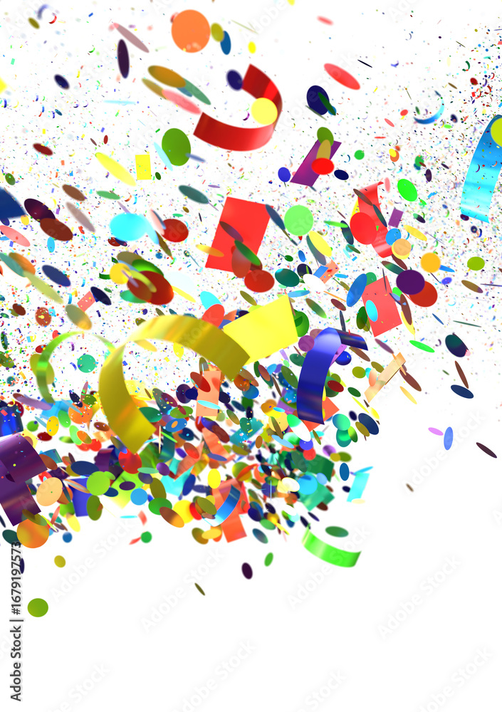 Fototapeta premium Festive background with colorful confetti. Perfect for party invitations, celebrations, and more!