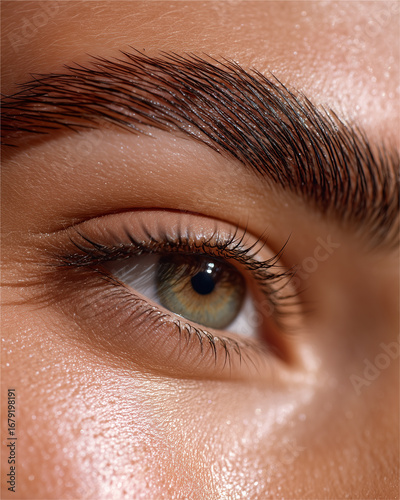 Eyebrow lamination macro detail