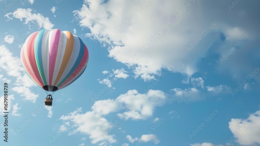 Fototapeta premium Colorful Balloons Floating Over Summer Skies