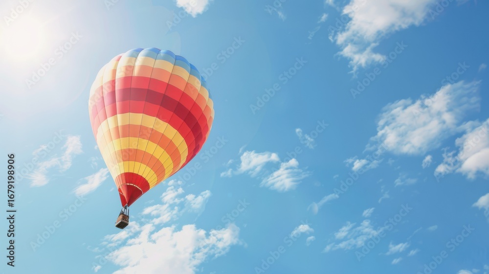 Obraz premium Colorful Balloons Floating Over Summer Skies