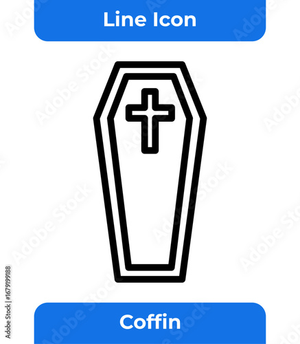 Icon of a Coffin with a Cross Depicting Death and Funerals