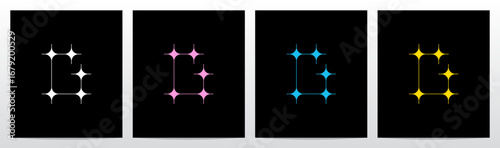 Sparkle Twilight Stars Twinkle Letter Initial Logo Design G