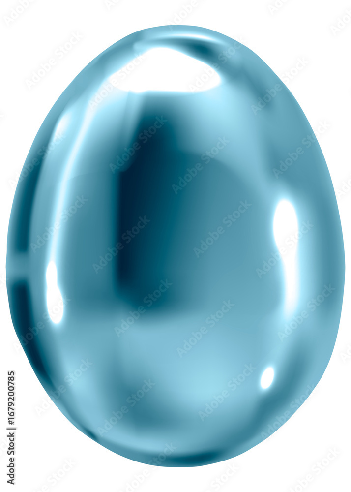 Obraz premium Png blue Easter egg 3D metallic journal sticker festive celebration