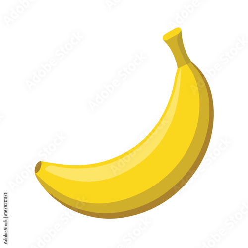 Yellow banana on white background fruit green