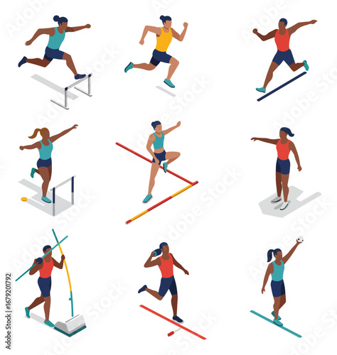 Dynamic Track and Field Athletes in Action.