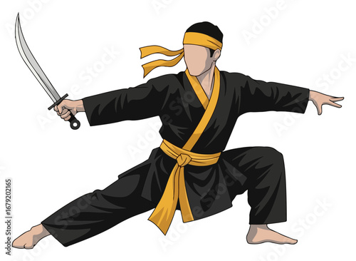 Martial Arts Fighter in Action.