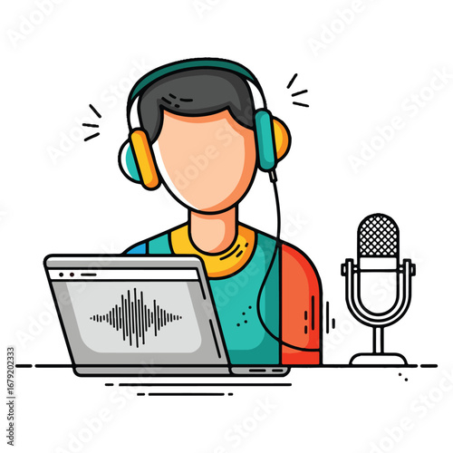 Modern International Podcast Day Illustration