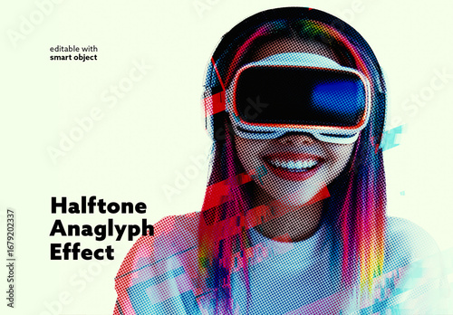 Halftone Anaglyph Photo Effect