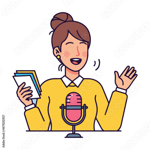 Modern International Podcast Day Illustration
