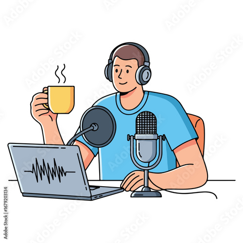 Modern International Podcast Day Illustration