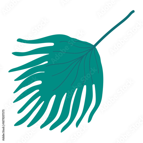 teal leaf on white background clip art preview