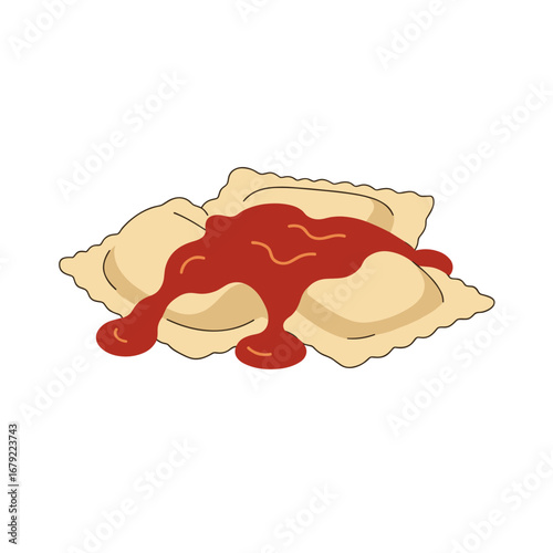 Delicious Ravioli with Tomato Sauce, a Simple and Appetizing Dish.