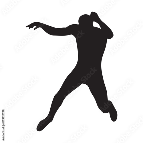 Shot put athlete silhouette vector illustration throwing sport competition olympic games athletics design