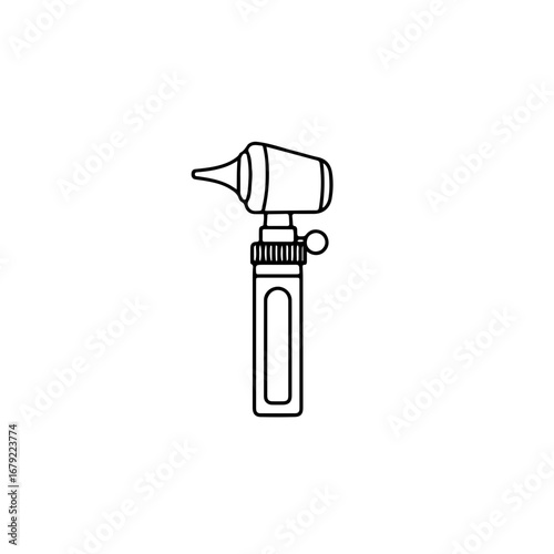 Line Art Illustration of a Medical Ear Syringe