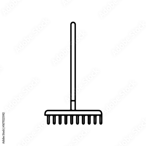 Simple Line Drawing of a Garden Rake