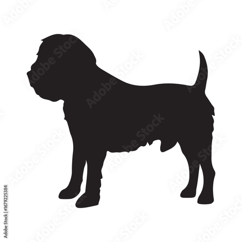 Black dog silhouette vector image for pet lovers and animal enthusiasts design element graphic resource