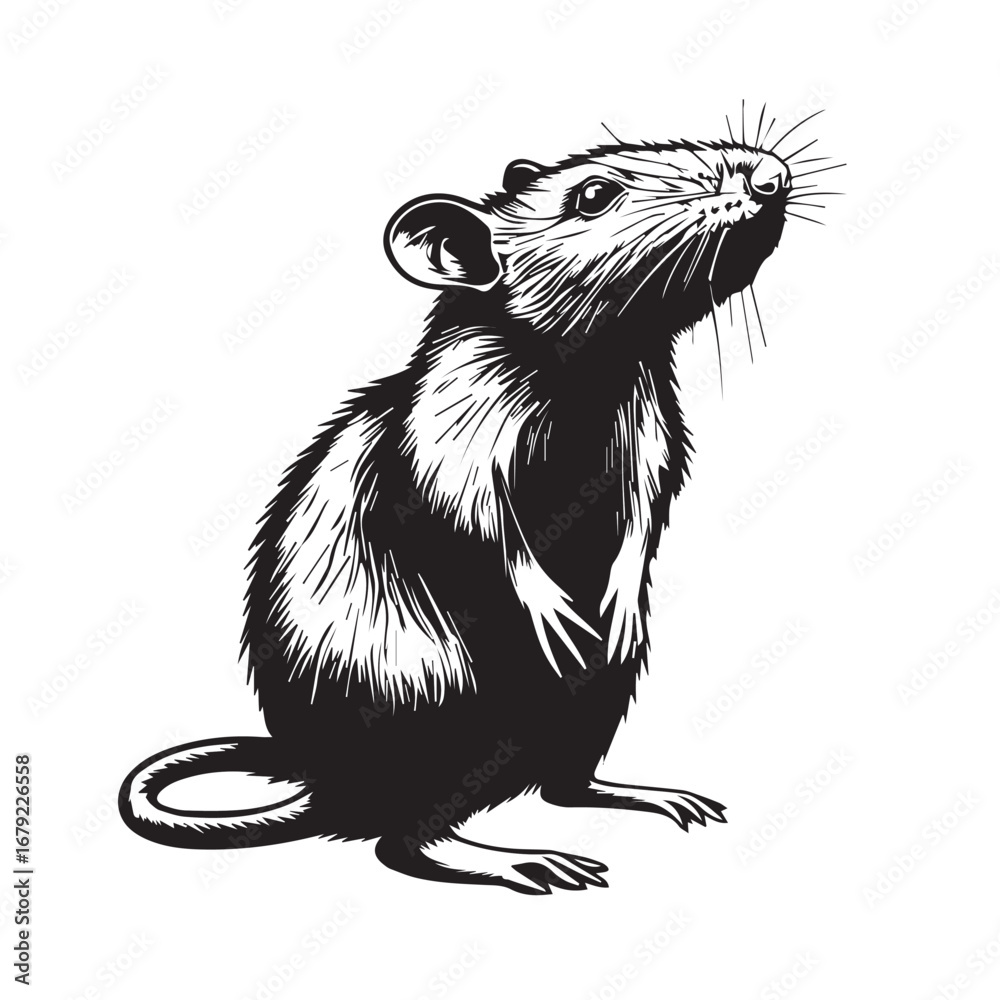 Fototapeta premium rat on white background