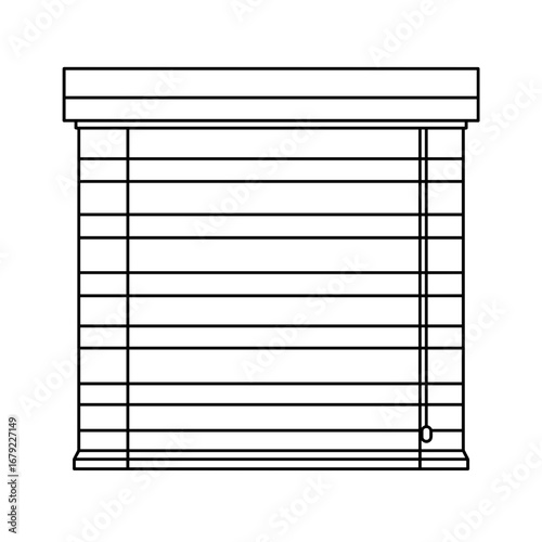 Simple Line Drawing of a Classic Wooden Venetian Blind
