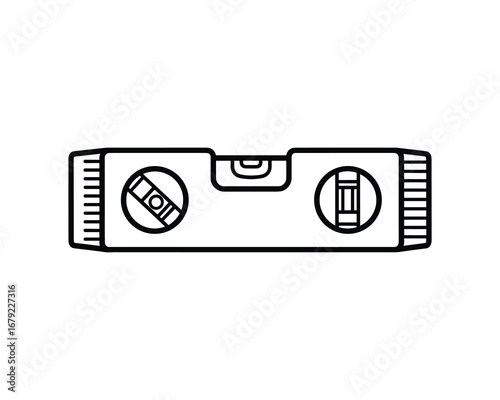 Black Outline Spirit Level Tool Vector Illustration