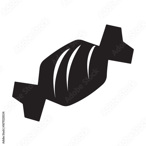 Silhouette of a Wrapped Candy: Simple Sweet Treat Graphic silhouette