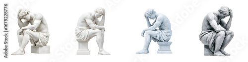 Wallpaper Mural Thinker Statue Variations: Classical Sculpture on White Torontodigital.ca