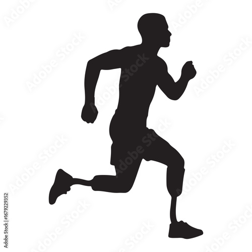Amputee Runner: Perseverance in Motion silhouette