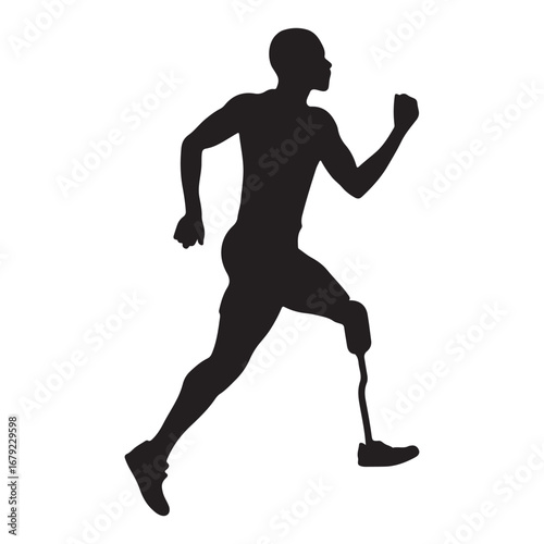 Amputee Runner Silhouette: Perseverance and Athleticism silhouette
