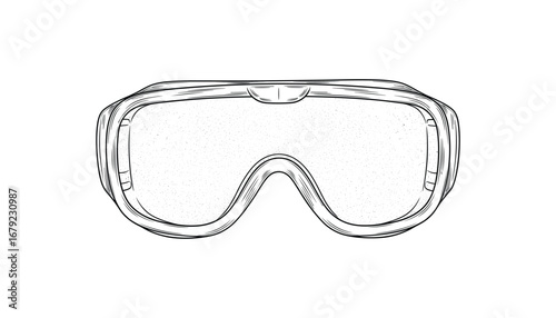 Goggles Protective Eye Wear Equipment Safety Glasses Vector Illustration