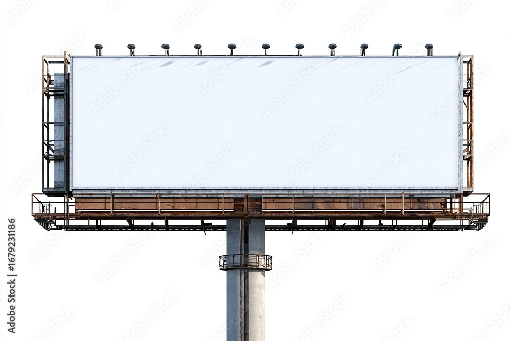 Obraz premium Blank billboard on a metal frame